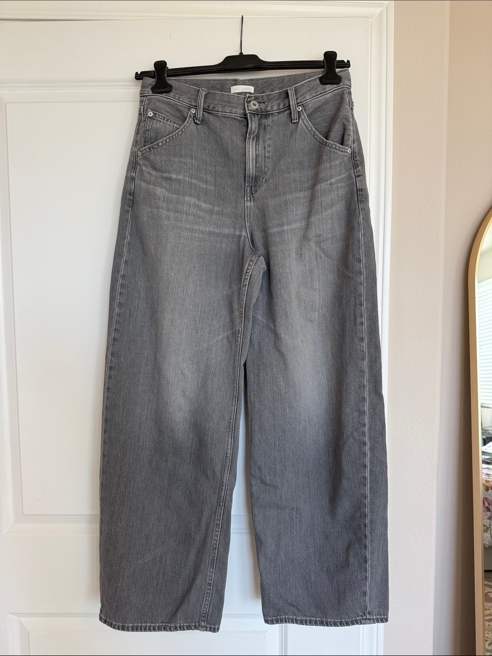 Gray Wide-Leg Jeans